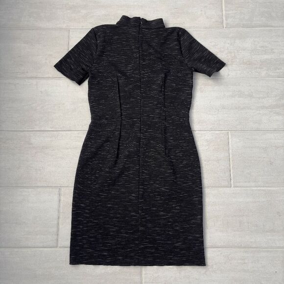 Ann Taylor Dress Sheath Midi Short Sleeve Dark Grey Size 2 Business Casual Work - Picture 2 of 7